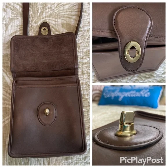 VINTAGE 90’s COACH MURPHY BAG #9930 in brown full-grain leather. Fully Restored - Picture 7 of 12